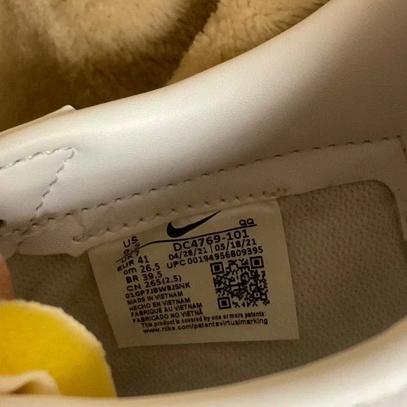 Nike Blazer Low Platform Sneakers "Triple White" (W) Sz 9"5 - Picture 7 of 7